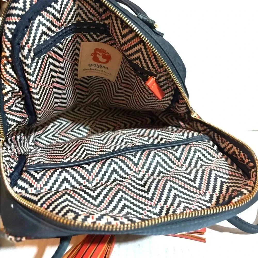 Spartina 449 navy blue nylon shoulder/backpack bag - Picture 6 of 9